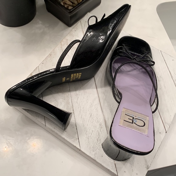 C&E Black Patent Heels Sz 9.5 - Picture 4 of 9